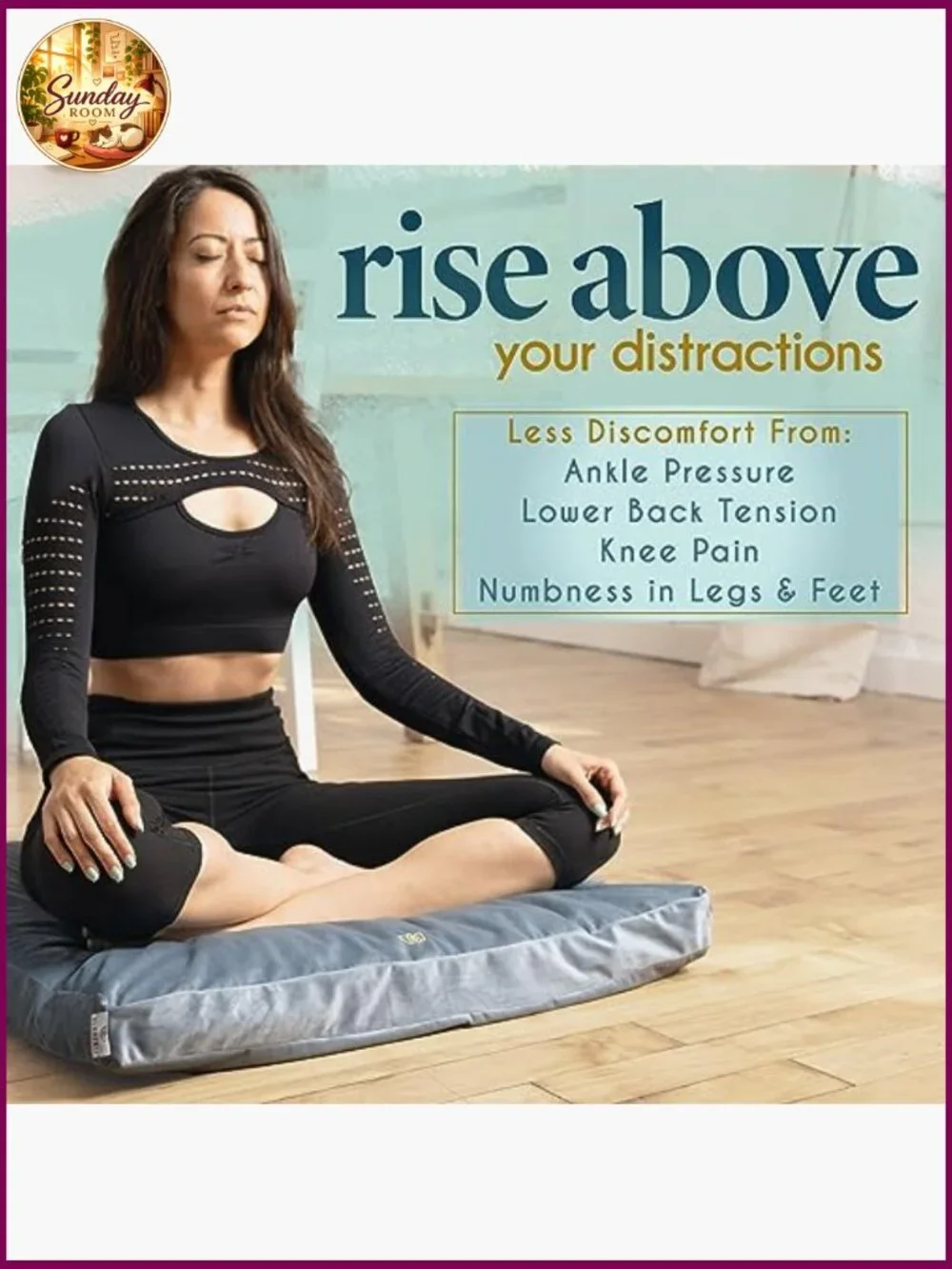Large Meditation Cushion Floor Pillow Velvet Washable Zabuton Yoga Mat
